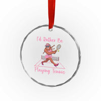 Funny Sexy Bigfoot Playing Tennis Crystal Glass Ornament Gift For Girls - Wonder Print Shop