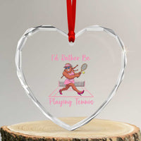 Funny Sexy Bigfoot Playing Tennis Heart Crystal Glass Ornament Gift For Girls - Wonder Print Shop