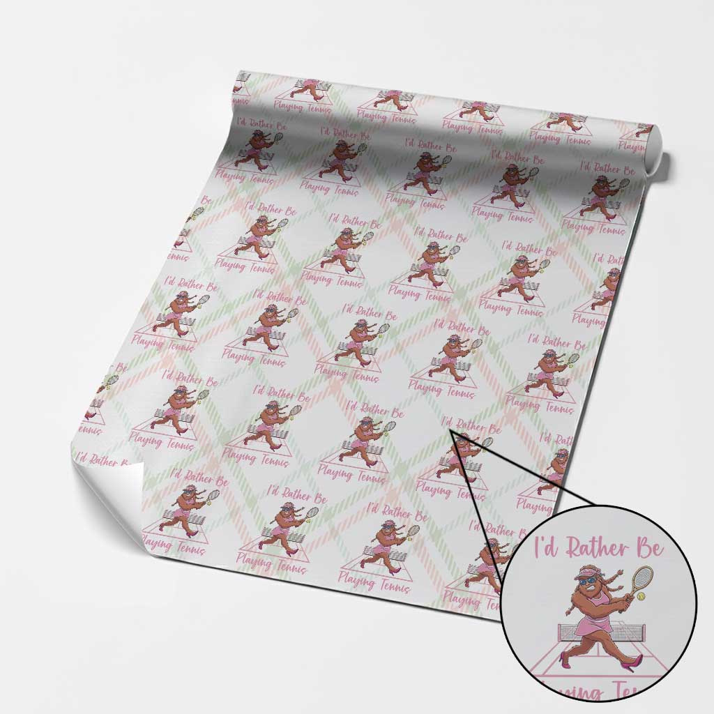 Funny Sexy Bigfoot Playing Tennis Wrapping Paper Roll Gift For Girls - Wonder Print Shop