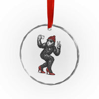 Funny Sexy Bigfoot Selfie Crystal Glass Ornament Sasquatch Lover Gift