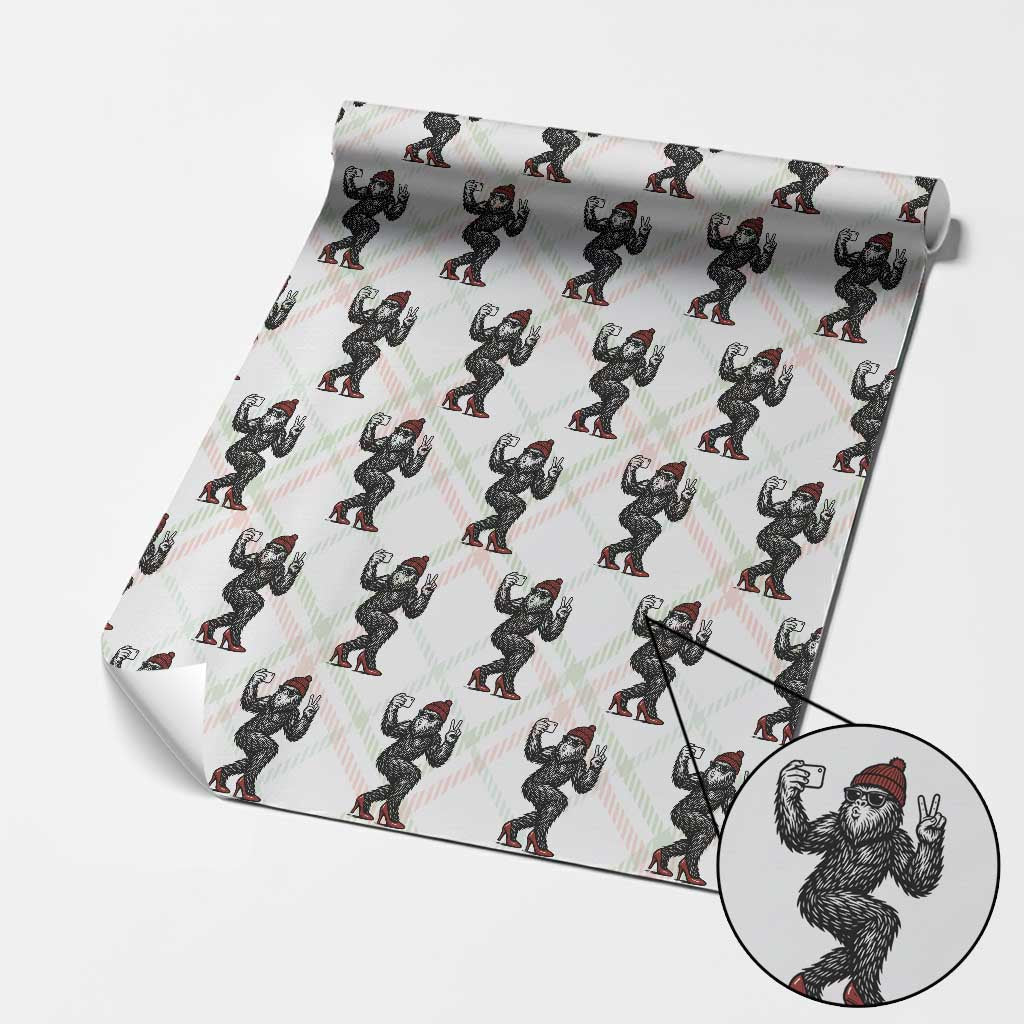 Funny Sexy Bigfoot Selfie Wrapping Paper Roll Sasquatch Lover Gift