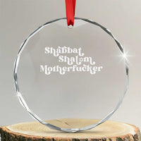 Funny Shabbat Shalom Motherfucker Crystal Glass Ornament Jewish Kosher - Wonder Print Shop