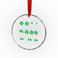 Funny Shamrock Fraction Crystal Glass Ornament St Patrick's Day Math Lover - Wonder Print Shop