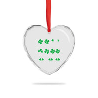Funny Shamrock Fraction Heart Crystal Glass Ornament St Patrick's Day Math Lover - Wonder Print Shop