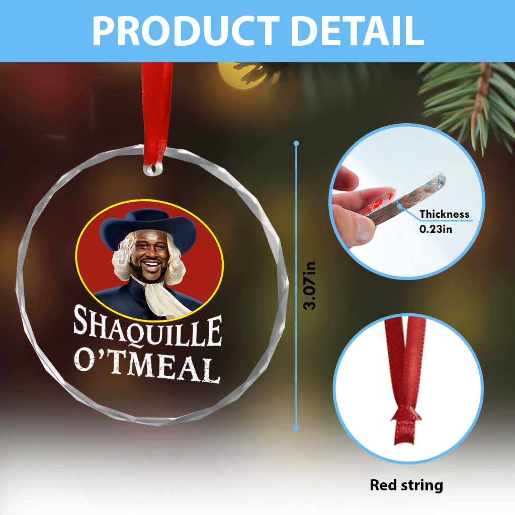 Funny Shaquille Oatmeal Crystal Glass Ornament Shaq O'neal Meme Cereal Parody - Wonder Print Shop