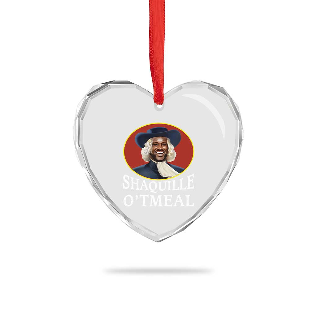 Funny Shaquille Oatmeal Heart Crystal Glass Ornament Shaq O'neal Meme Cereal Parody - Wonder Print Shop