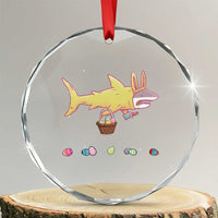 Funny Shark Easter Crystal Glass Ornament Cute Bunny Ears Eggs Hunting Teens Boys Kids - Wonder Print Shop
