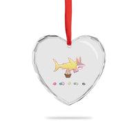 Funny Shark Easter Heart Crystal Glass Ornament Cute Bunny Ears Eggs Hunting Teens Boys Kids - Wonder Print Shop