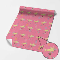 Funny Shark Easter Wrapping Paper Roll Cute Bunny Ears Eggs Hunting Teens Boys Kids