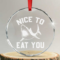 Funny Shark Lover Crystal Glass Ornament Nice To Eat You - Wonder Print Shop