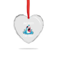Funny Shark Lover Heart Crystal Glass Ornament Are Jaw Ready For This Ocean Wildlife - Wonder Print Shop