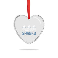 Funny Shark Lover Heart Crystal Glass Ornament I Was Told There Would Be Sharks - Wonder Print Shop