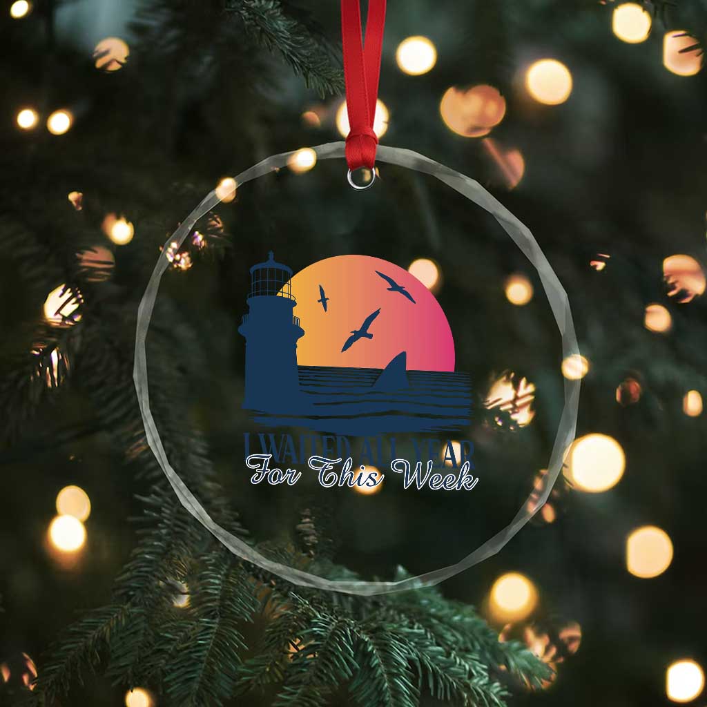 Funny Shark Lover Week Crystal Glass Ornament I Waited All Year For This Week TS02