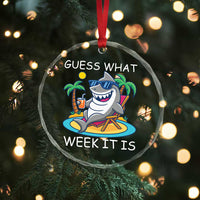 Funny Shark Lover Week Crystal Glass Ornament Week Guess What Week It Is Summer Beach - Wonder Print Shop