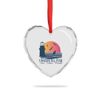Funny Shark Lover Week Heart Crystal Glass Ornament I Waited All Year For This Week - Wonder Print Shop