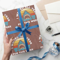 Funny Shark Lover Week Retro Wrapping Paper Roll I Waited All Year For This Week Ocean Wildlife - Wonder Print Shop