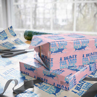 Funny Shark Lover Week Wrapping Paper Roll I Wait All Year For This Week Ocean - Wonder Print Shop