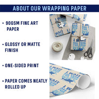 Funny Shark Lover Week Wrapping Paper Roll I Wait All Year For This Week Ocean - Wonder Print Shop