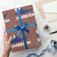 Funny Shark Sarcasm Wrapping Paper Roll Shark Sharkasm Marine Biology Vintage - Wonder Print Shop
