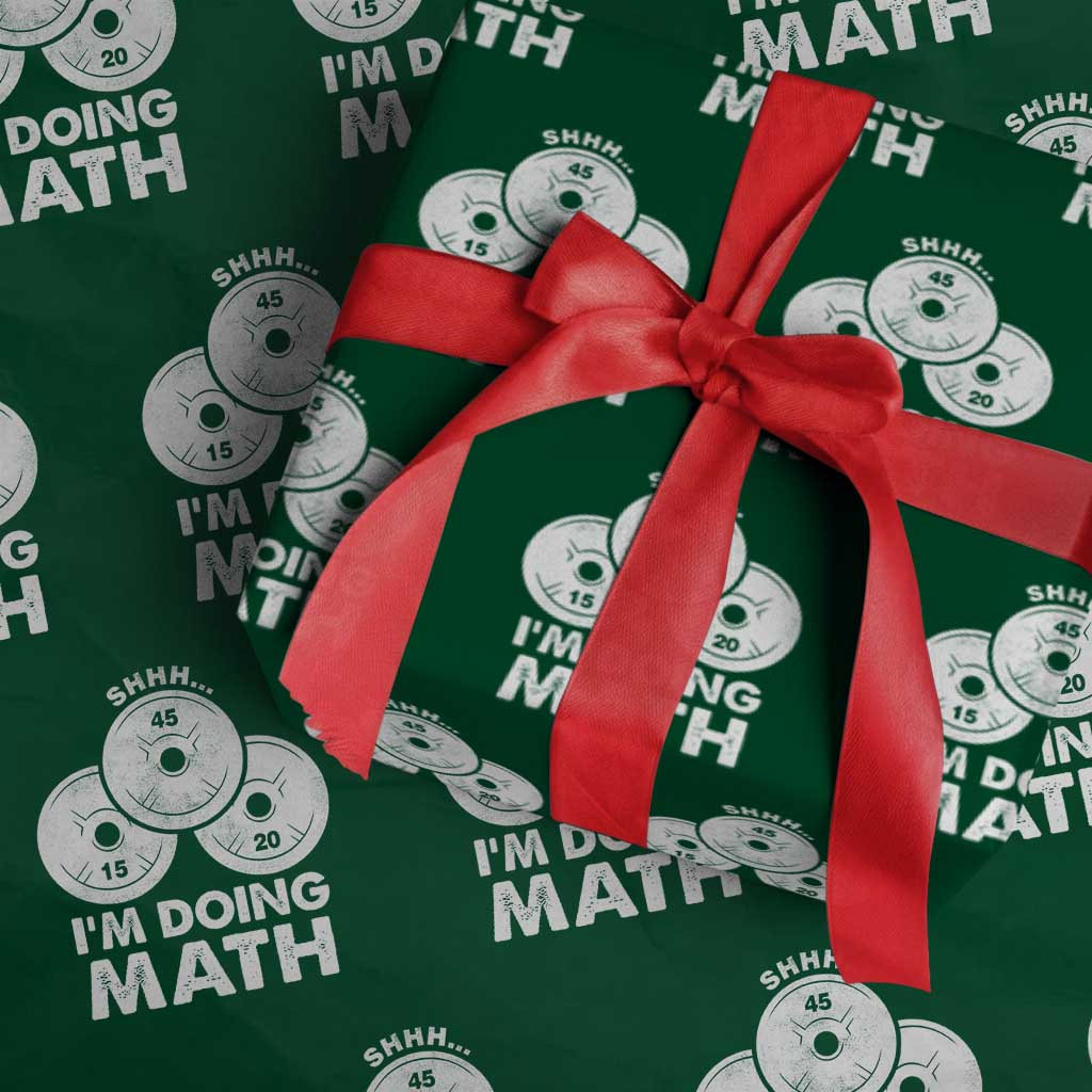 Funny Shhh I Am Doing Math Weightlifting Workout Training Wrapping Paper Roll - Wonder Print Shop