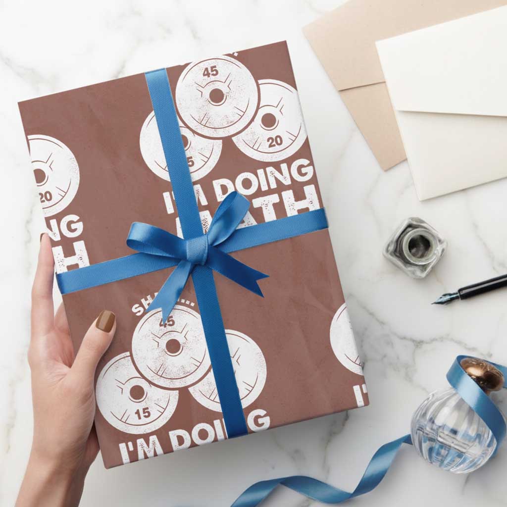 Funny Shhh I Am Doing Math Weightlifting Workout Training Wrapping Paper Roll - Wonder Print Shop