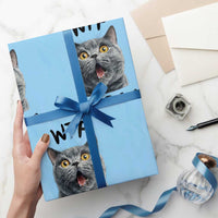 Funny Shocked British Shorthair Cat Wrapping Paper Roll Where Is The Food