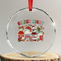 Funny Silent Night Nurse Christmas Crystal Glass Ornament Festive Meds and Holiday Medical Humor - Wonder Print Shop