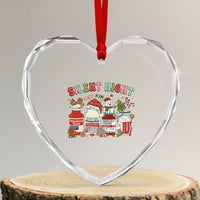 Funny Silent Night Nurse Christmas Heart Crystal Glass Ornament Festive Meds and Holiday Medical Humor - Wonder Print Shop