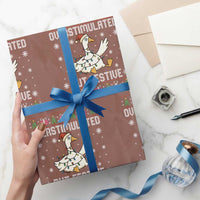 Funny Silly Goose Christmas Wrapping Paper Roll Overstimulated But Festive - Wonder Print Shop