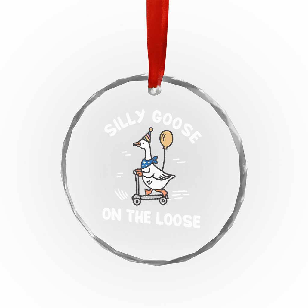 Funny Silly Goose Crystal Glass Ornament Goose On The Loose Animal Humor