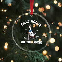 Funny Silly Goose Crystal Glass Ornament Goose On The Loose Animal Humor