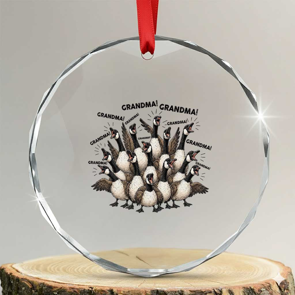 Funny Silly Goose Grandma Crystal Glass Ornament Chaos Coordinator Grandma Life Graphic