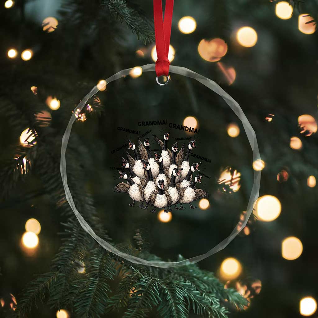 Funny Silly Goose Grandma Crystal Glass Ornament Chaos Coordinator Grandma Life Graphic