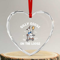 Funny Silly Goose Heart Crystal Glass Ornament Goose On The Loose Animal Humor