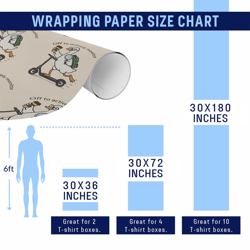 Funny Silly Goose Proctor Wrapping Paper Roll Off to Actively Monitor Teacher Testing Day