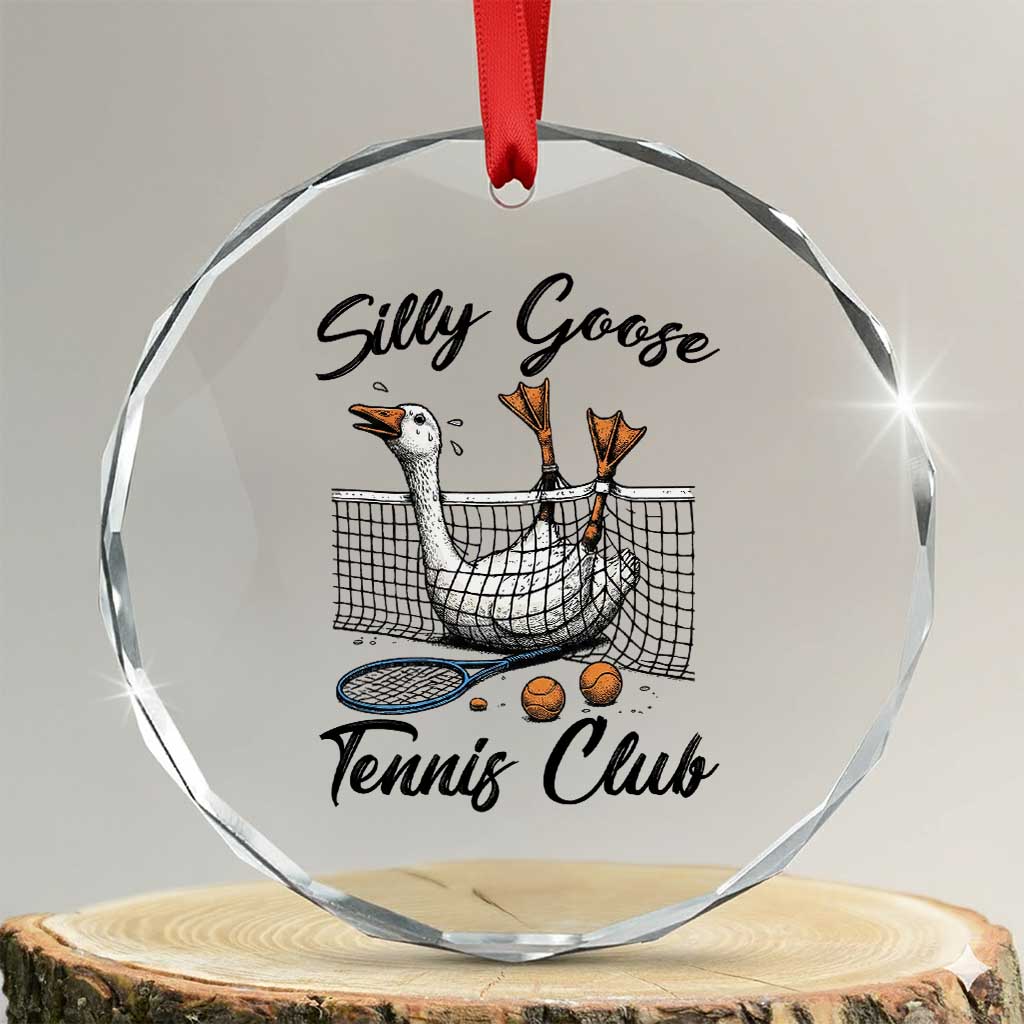 Funny Silly Goose Tennis Club Crystal Glass Ornament Tennis Lover Gift - Wonder Print Shop