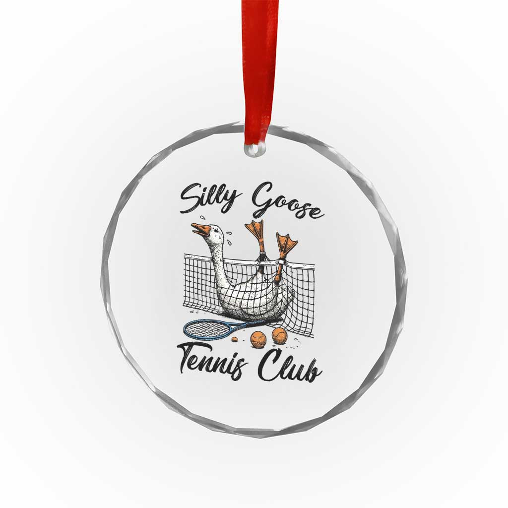 Funny Silly Goose Tennis Club Crystal Glass Ornament Tennis Lover Gift - Wonder Print Shop