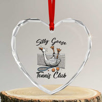 Funny Silly Goose Tennis Club Heart Crystal Glass Ornament Tennis Lover Gift - Wonder Print Shop