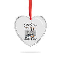 Funny Silly Goose Tennis Club Heart Crystal Glass Ornament Tennis Lover Gift - Wonder Print Shop