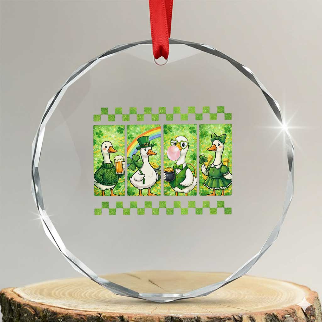 Funny Silly Irish Goose Crystal Glass Ornament St Patricks Day Goose Lover Gift