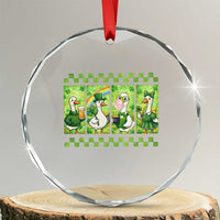 Funny Silly Irish Goose Crystal Glass Ornament St Patricks Day Goose Lover Gift