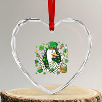 Funny Silly Irish Goose Heart Crystal Glass Ornament St Patricks Day Celebration
