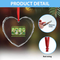 Funny Silly Irish Goose Heart Crystal Glass Ornament St Patricks Day Goose Lover Gift