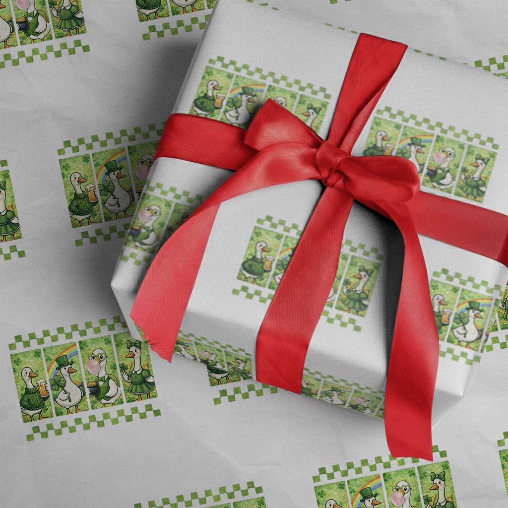 Funny Silly Irish Goose Wrapping Paper Roll St Patricks Day Goose Lover Gift