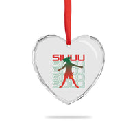 Funny Siuuuu Heart Crystal Glass Ornament Iconic Goal Shout Soccer Lover Gift