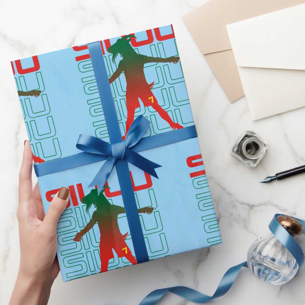 Funny Siuuuu Wrapping Paper Roll Iconic Goal Shout Soccer Lover Gift