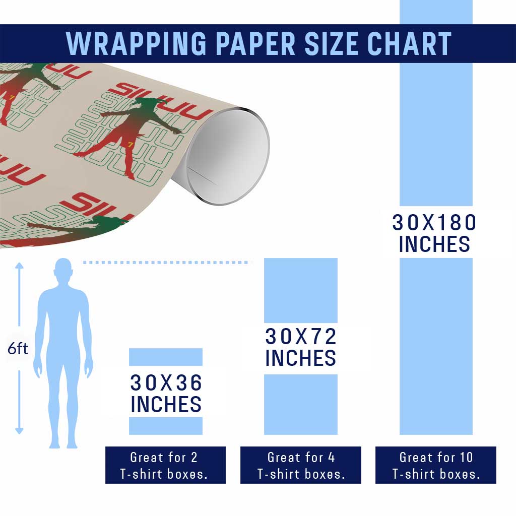 Funny Siuuuu Wrapping Paper Roll Iconic Goal Shout Soccer Lover Gift