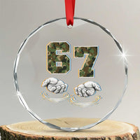 Funny Six Seven 6 7 Meme Crystal Glass Ornament Gen Alpha Slang 6 7 Hands Camo Boy Girl