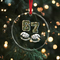 Funny Six Seven 6 7 Meme Crystal Glass Ornament Gen Alpha Slang 6 7 Hands Camo Boy Girl