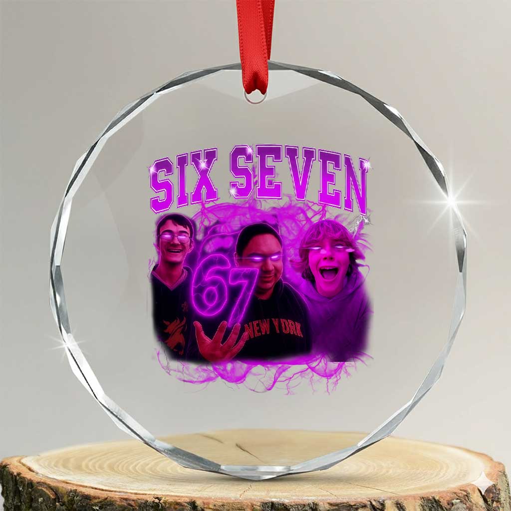Funny Six Seven 6 7 Meme Crystal Glass Ornament The Mason 67 Kid  Bootleg Gen Alpha Slang - Wonder Print Shop